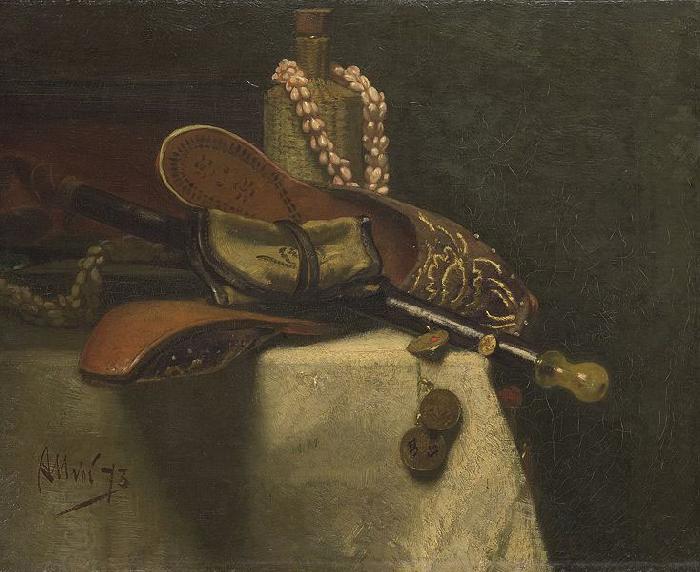 August Allebe Still life with eastern slippers China oil painting art